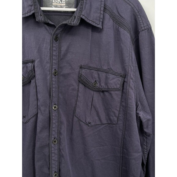 BKE Men's Size XXL Standard Fit Button Blue Long Sleeve Shirt - Picture 2 of 8